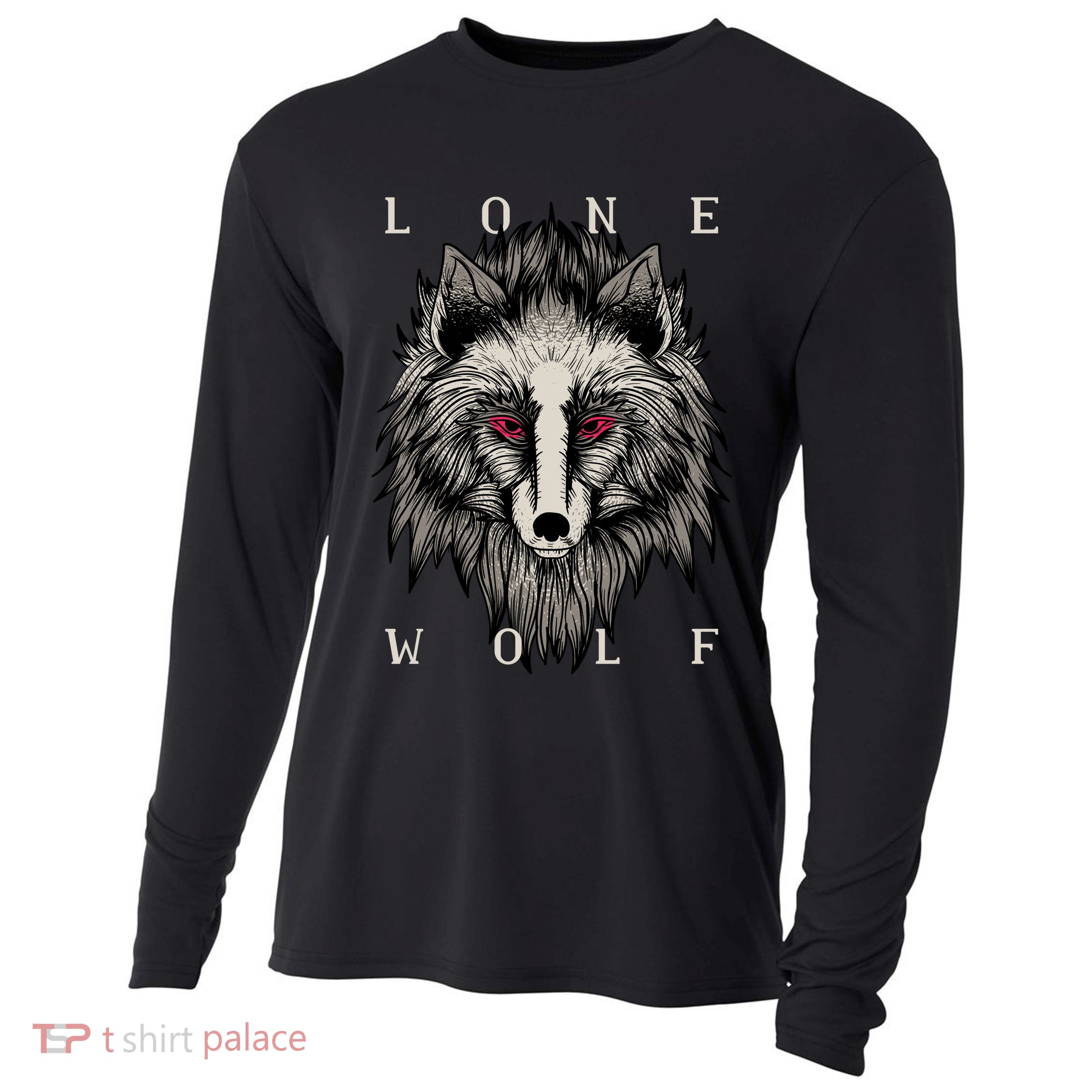 Lone Wolf Red Eyes Cooling Performance Long Sleeve Crew
