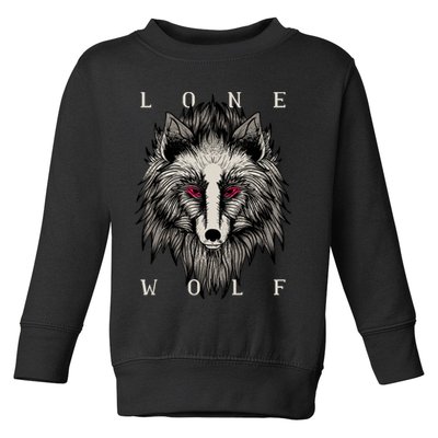 Lone Wolf Red Eyes Toddler Sweatshirt