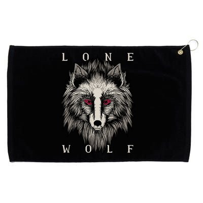 Lone Wolf Red Eyes Grommeted Golf Towel