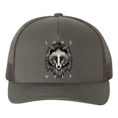 Lone Wolf Red Eyes Yupoong Adult 5-Panel Trucker Hat