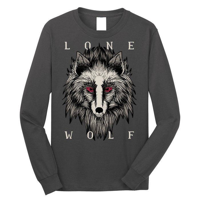 Lone Wolf Red Eyes Long Sleeve Shirt