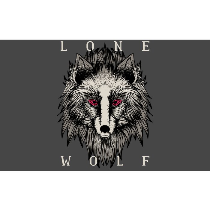 Lone Wolf Red Eyes Bumper Sticker