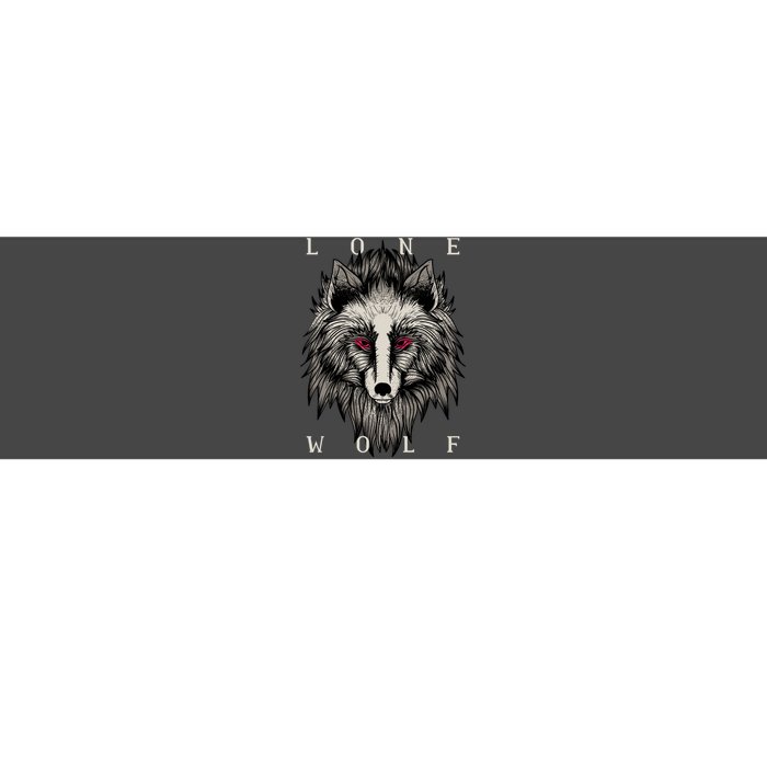 Lone Wolf Red Eyes Bumper Sticker