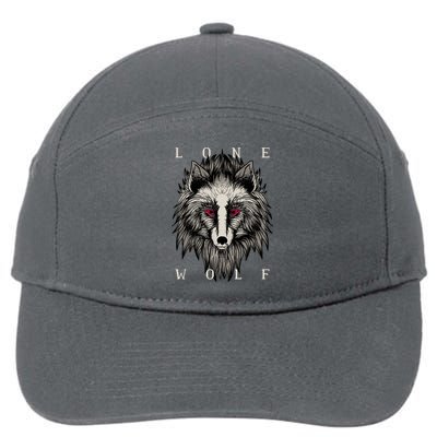 Lone Wolf Red Eyes 7-Panel Snapback Hat