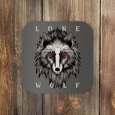 Lone Wolf Red Eyes Coaster