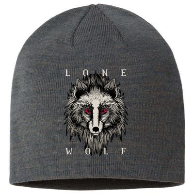 Lone Wolf Red Eyes Sustainable Beanie