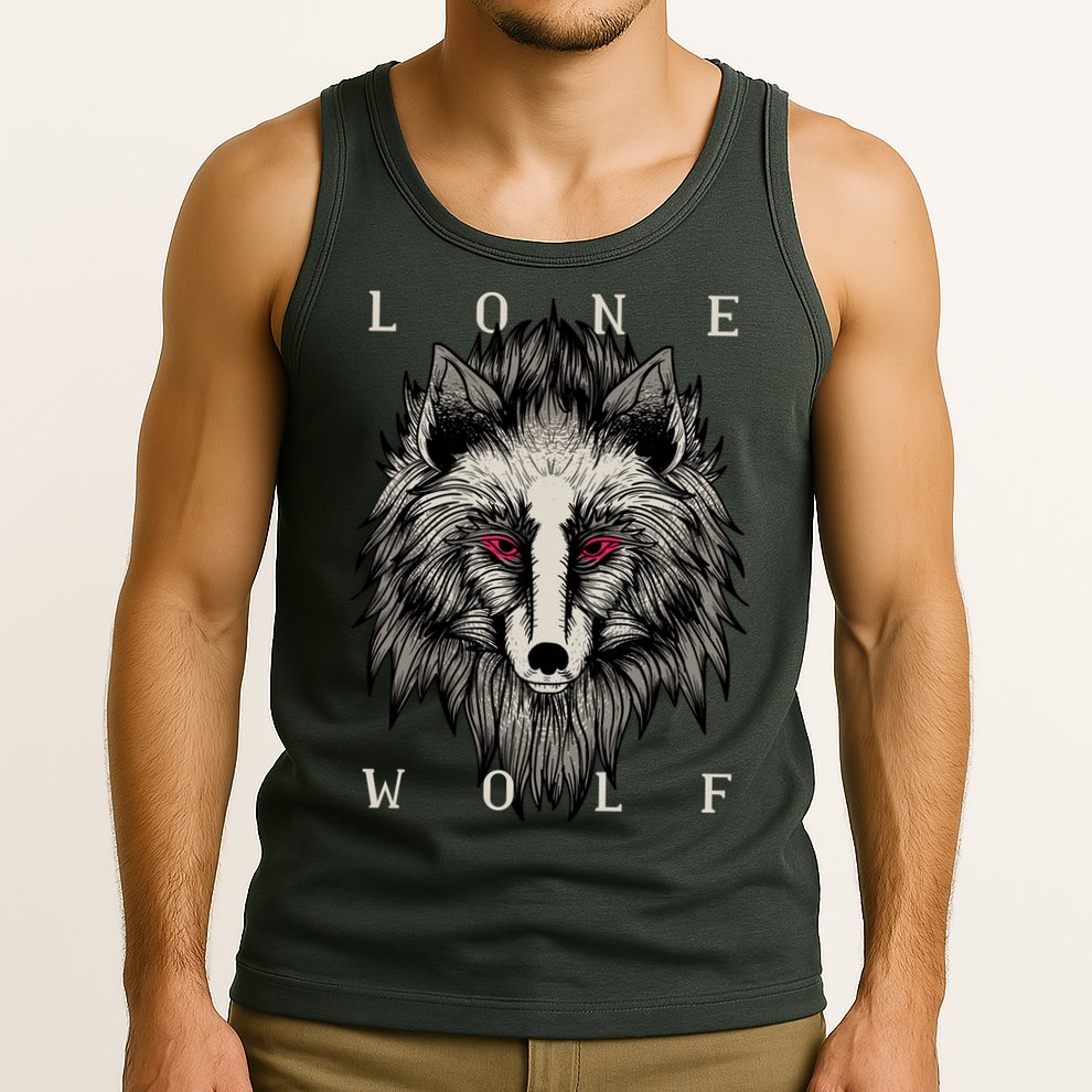 Lone Wolf Red Eyes Tank Top