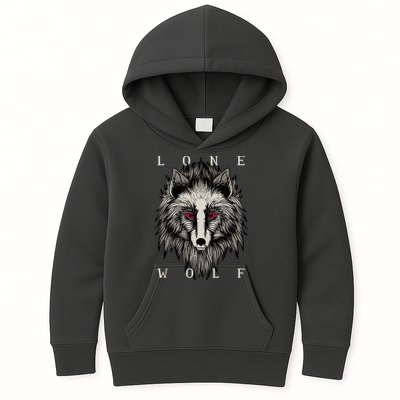 Lone Wolf Red Eyes Kids Hoodie