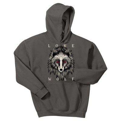 Lone Wolf Red Eyes Kids Hoodie