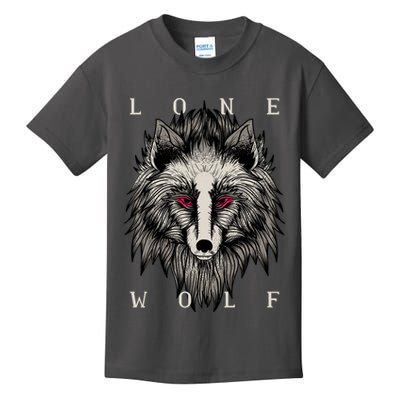 Lone Wolf Red Eyes Kids T-Shirt