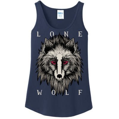 Lone Wolf Red Eyes Ladies Essential Tank