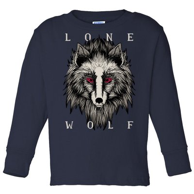 Lone Wolf Red Eyes Toddler Long Sleeve Shirt