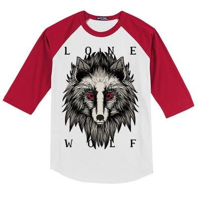 Lone Wolf Red Eyes Kids Colorblock Raglan Jersey