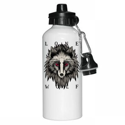 Lone Wolf Red Eyes Aluminum Water Bottle