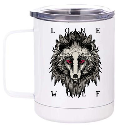 Lone Wolf Red Eyes 12 oz Stainless Steel Tumbler Cup