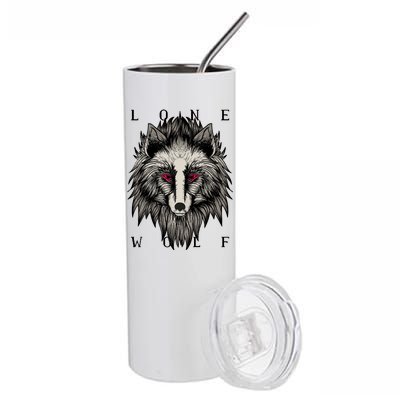 Lone Wolf Red Eyes Stainless Steel Tumbler