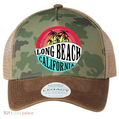 Long Beach California Retro Circle Legacy Tie Dye Trucker Hat