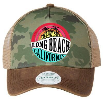 Long Beach California Retro Circle Legacy Tie Dye Trucker Hat