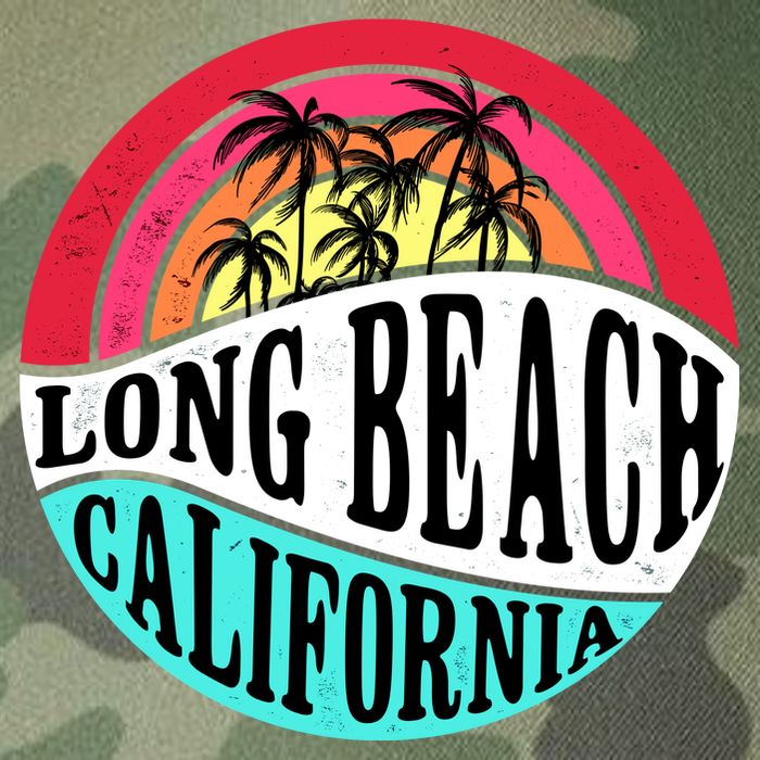 Long Beach California Retro Circle Legacy Tie Dye Trucker Hat