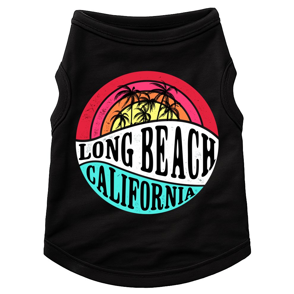 Long Beach California Retro Circle Doggie Tank