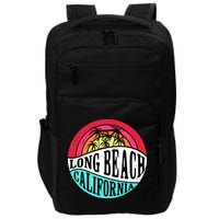 Long Beach California Retro Circle Impact Tech Backpack