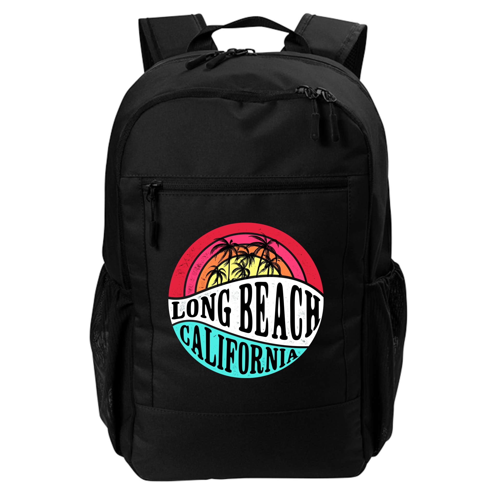 Long Beach California Retro Circle Backpack