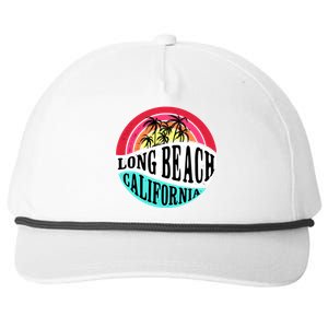 Long Beach California Retro Circle Snapback Five-Panel Rope Hat