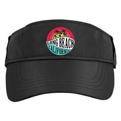 Long Beach California Retro Circle Adult Drive Performance Visor