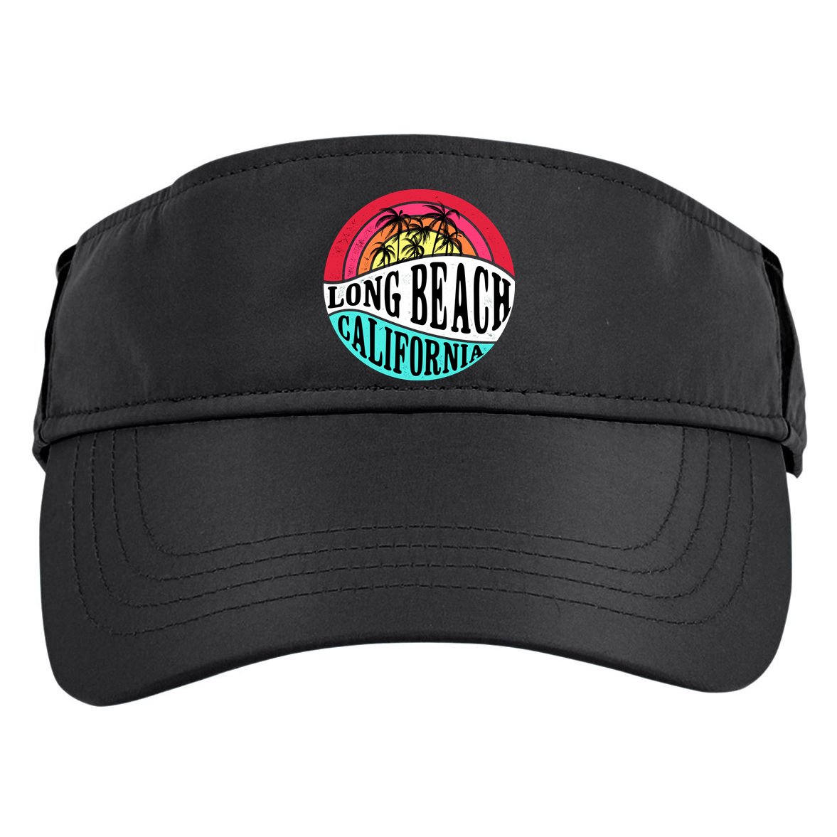 Long Beach California Retro Circle Adult Drive Performance Visor