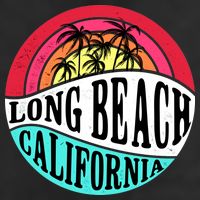 Long Beach California Retro Circle Adult Drive Performance Visor