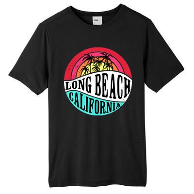 Long Beach California Retro Circle Tall Fusion ChromaSoft Performance T-Shirt