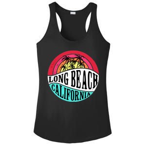 Long Beach California Retro Circle Ladies PosiCharge Competitor Racerback Tank