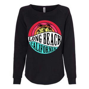 Long Beach California Retro Circle Womens California Wash Sweatshirt