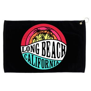 Long Beach California Retro Circle Grommeted Golf Towel