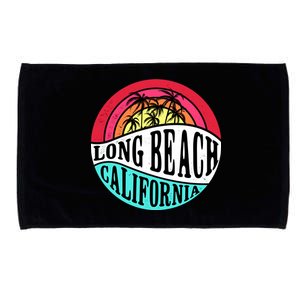 Long Beach California Retro Circle Microfiber Hand Towel