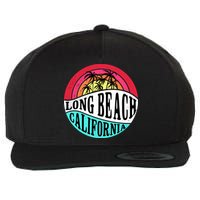 Long Beach California Retro Circle Wool Snapback Cap
