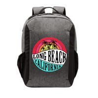 Long Beach California Retro Circle Vector Backpack