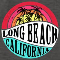Long Beach California Retro Circle Vector Backpack