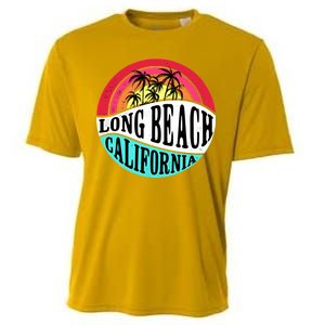 Long Beach California Retro Circle Cooling Performance Crew T-Shirt