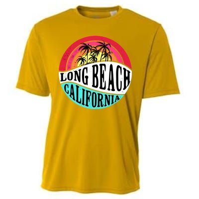 Long Beach California Retro Circle Cooling Performance Crew T-Shirt