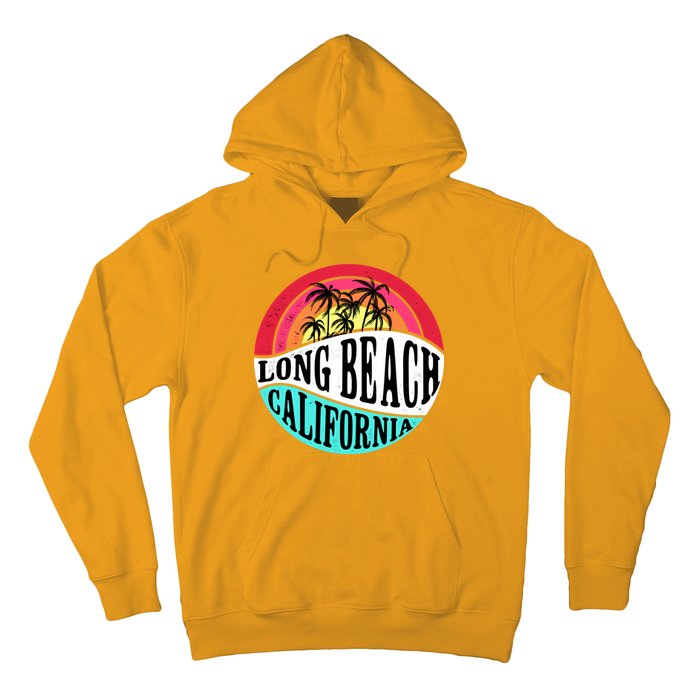 Long Beach California Retro Circle Hoodie