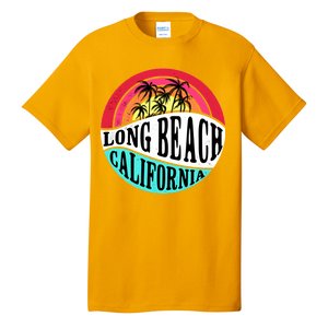 Long Beach California Retro Circle Tall T-Shirt