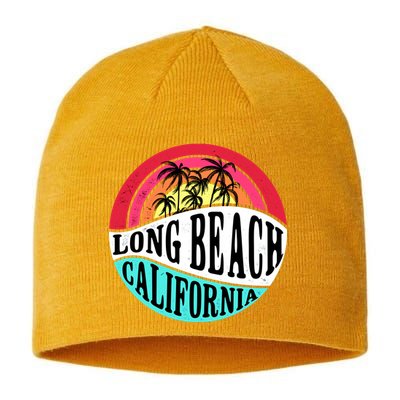 Long Beach California Retro Circle Sustainable Beanie