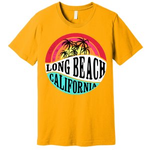 Long Beach California Retro Circle Premium T-Shirt