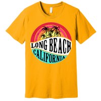 Long Beach California Retro Circle Premium T-Shirt