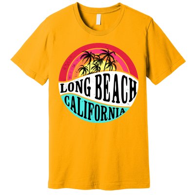 Long Beach California Retro Circle Premium T-Shirt