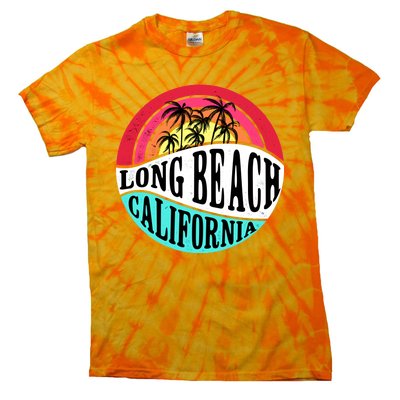 Long Beach California Retro Circle Tie-Dye T-Shirt