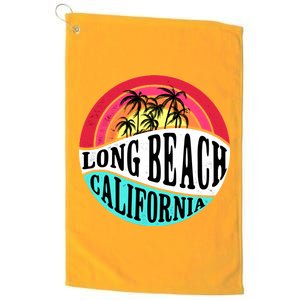 Long Beach California Retro Circle Platinum Collection Golf Towel