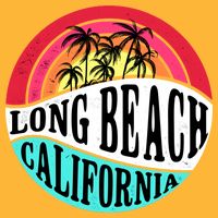 Long Beach California Retro Circle Short Acrylic Beanie