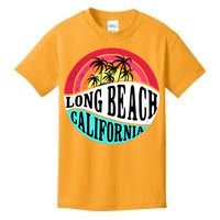 Long Beach California Retro Circle Kids T-Shirt